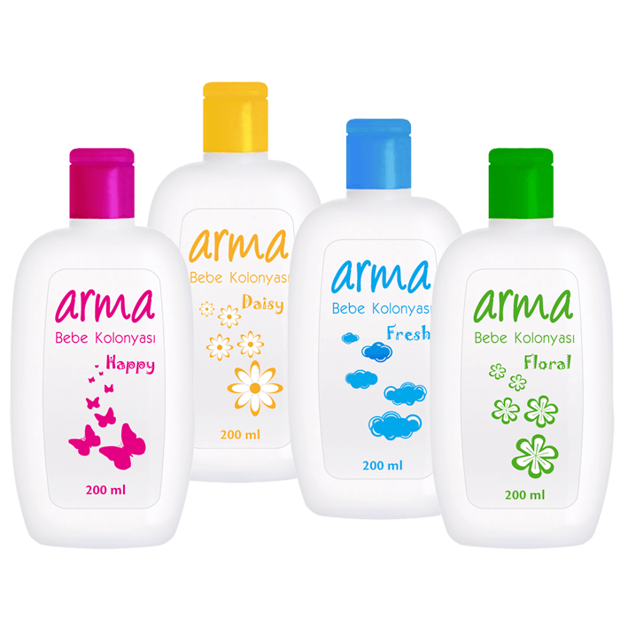 Bebe kolonyası için etiket tasarımı.  Pvc Malzeme: Şeffaf, sticker, 80-100 Mikron. 
Serigrafi ile tek renk baskı. Etiket Tasarımı Ambalaj Kozmetik Şeffaf Pvc Sticker