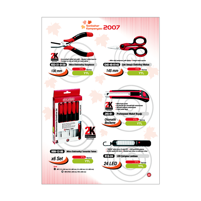 Kampanya ürünlerini ve fiyatlarını içeren insert tasarımı.  22 sayfa. 
Kapalı ölçü 21 x 29.7 cm.  
Kapak ve iç sayfalar 115 gr parlak kuşe.  
Tel dikiş cilt. Kampanya ürünlerini ve fiyatlarını içeren insert tasarımı. <br> 22 sayfa. <br/>
Kapalı ölçü 21 x 29.7 cm. <br/> 
Kapak ve iç sayfalar 115 gr parlak kuşe. <br/> 
Tel dikiş cilt.<br/>