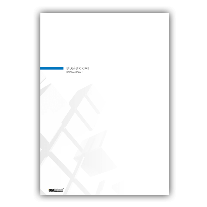 Pazarlama kataloğu tasarımı  Aluminyum sistem çözümleri kataloğu 56 sayfaKuşe kapak, 270grKuşe iç sayfalar, 135grTutkal cilt Katalog Tasarımı, Pazarlama Kataloğu, Sistem Çözümleri Kataloğu