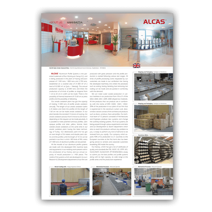 Pazarlama kataloğu tasarımı  Aluminyum sistem çözümleri kataloğu 80 sayfaKuşe kapak, 300grKuşe iç sayfalar, 170grTutkal cilt Katalog Tasarımı, Pazarlama Kataloğu, Sistem Çözümleri Kataloğu, Aluminyum Dış Cephe Katalog